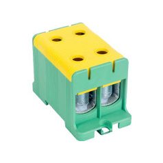   Tracon FLEAL-150/2ZS Főáramköri leágazó kapocs, sínre és felületre szerelhető, zö