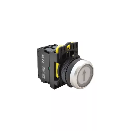 Tracon NYG3-P3L Jelölt, világító  nyomógomb, fehér, (fekete nyíl)