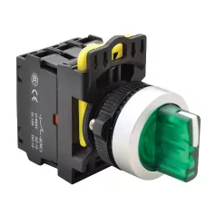   Tracon NYK3-SL34G Világítókaros kapcsoló, zöld, LED, háromállású, rugóvissza