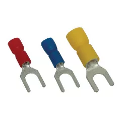   Tracon SV3 Szigetelt villás saru, ónozott elektrolitréz, sárga