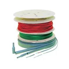   Tracon ZS064ZS-D Zsugorcső, vékonyfalú, 2:1 zsugorodás, zöld/sárga, dobon #