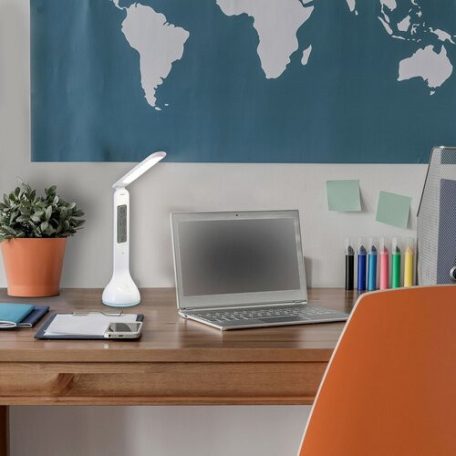 Rábalux 1515 Justin Asztali LED lámpa, beépített akkumulátor, kijelző, fehér, 4W