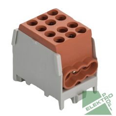   Pollmann 2080171 HLAK 25-1/4 M2 BARNA Elosztóblokk 1P sínre barna 2x25mm2/ 4x16mm2