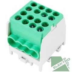   Pollmann 2080175 HLAK 25-1/6 M2 ZÖLD Elosztóblokk 1P sínre zöld 2x25mm2/ 6x16mm2