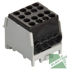   Pollmann 2080177 HLAK 25-1/6 M2 FEKETE Elosztóblokk 1P sínre fekete 2x25mm2/ 6x16mm2