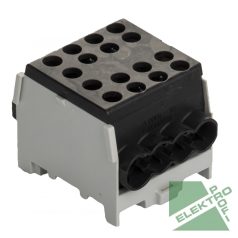   Pollmann 2080187 HLAK 35-1/6 M2 FEKETE Elosztóblokk 1P sínre fekete 2x35mm2/ 6x25mm2