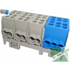   Pollmann 2080428 HLAK 25-4/10 S Elosztóblokk 4P sínre 3xsz, k 8x25mm2/ 10x16mm2 