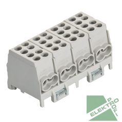   Pollmann 2080430 HLAK 25-4/8 GR-S Elosztóblokk 4P sínre 4xsz 8x25mm2/ 10x16mm2 