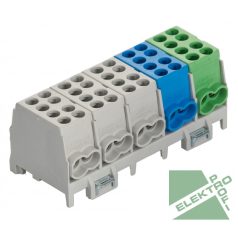   Pollmann 2080516 HLAK 25-5/10-S Elosztóblokk 5P sínre 3xsz,k,z 10x25mm2/ 10x16mm2
