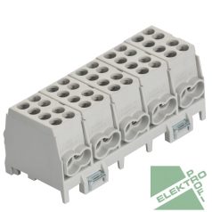   Pollmann 2080519 HLAK 25-5/10 GR-S Elosztóblokk 5P sínre 5xsz 10x25mm2/ 10x16mm2