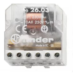   Finder 26.03.8.230 Impulzusrelé, szerelődobozba építhető, 10A, 230V