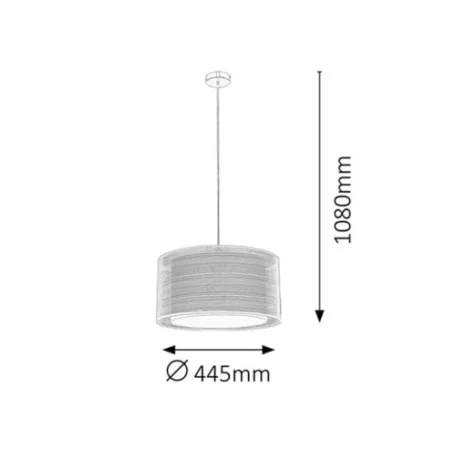 Rábalux 2632 Anastasia függesztett lámpa, króm/barna, 60W, E27