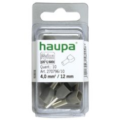   Haupa 270796/10 Érvéghüvely iker 2x4/12mm szürke, bliszteres