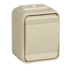   Schneider 451600 ELSO Váltókapcsoló, gyöngyház, falon kívüli, 10A, IP44 (451600)