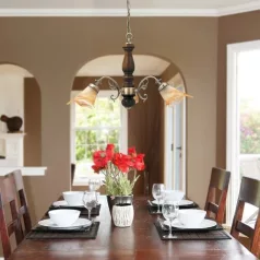 Rábalux 7093 Rustic csillár, bronz/dió, 3x40W, E14