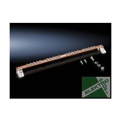   Rittal 7113.000 Földelő sín 15x5, 450mm hosszú Tartóval, 20 furat csavarokkal