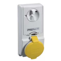   Schneider 82140 UNIKA Panelre szerelhető,reteszelhető aljzat,3P+F,4h,32A,130V,IP44,olvadóbiztosítós