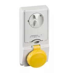   Schneider 82180 UNIKA Panelre szerelhető,reteszelhető aljzat, 3P+F,4h,16A,130V,IP65,olvadóbiztosítós