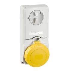   Schneider 82189 UNIKA Panelre szerelhető,reteszelhető aljzat,2P+F,4h,32A,130V,IP65,olvadóbiztosítós