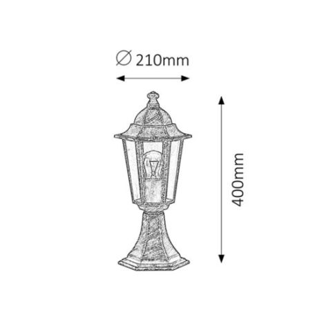 Rábalux 8236 Velence Kültéri állólámpa, antik arany, 40cm, 60W, E27