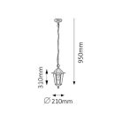 Rábalux 8238 Velence kültéri Függesztett lámpa, antik arany, 60W, E27 #