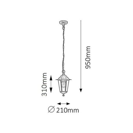 Rábalux 8238 Velence kültéri Függesztett lámpa, antik arany, 60W, E27 #