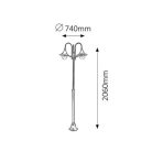 Rábalux 8248 Konstanz háromágú állólámpa, fekete, 2.2m, E27, 3x100W, IP44