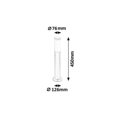 Rábalux 8263 Állólámpa, rózsdamentes acél, 1x40W, E27, 45cm, IP44