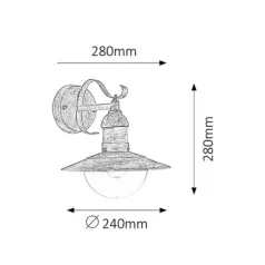 Rábalux 8681 Oslo kültéri fali lámpa, fehér, 60W, E27