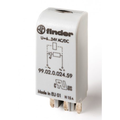 Finder 99.02.0.024.59 LED modul EMC védelem nélkül, 6-24V AC/DC