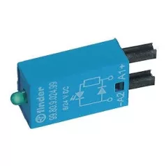   Finder 99.80.9.024.99 LED modul + védődióda, 6-24VDC, zöld