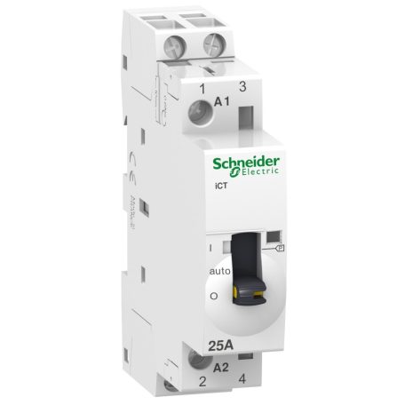 Schneider A9C21132 ACTI9 iCT25A kézi vezérlésű kontaktor, 50Hz, 2NO, 24VAC