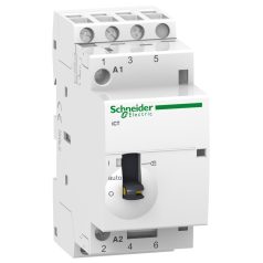   Schneider A9C21833 ACTI9 iCT25A kézi vezérlésű kontaktor, 50Hz, 3NO, 220-240VAC