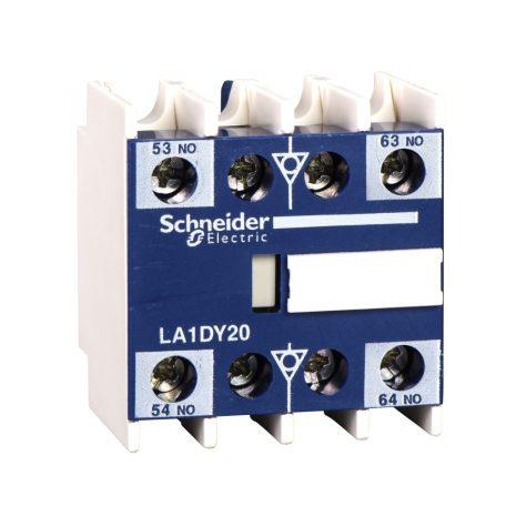 Schneider LA1DX02 Por és nedvességálló segédérintkező blokk, homloklapi, 2NY, csavaros csatlakozás