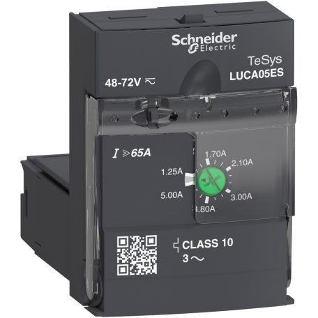 Schneider LUCA05ES Vezérlőegység, 1,25-5A, 48-72VAC/DC, 10-es osztályú, 3-fázisú