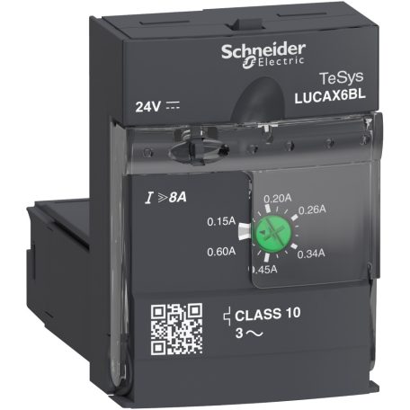 Schneider LUCAX6BL Vezérlőegység, 0,15-0,6A, 24VDC, 10-es osztályú, 3-fázisú