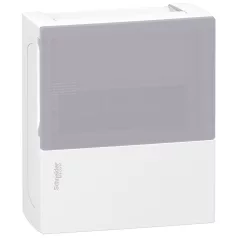   Schneider MIP12108T MINI PRAGMA Kiselosztó,tejüveg hatású átlátszó ajtó,1x8 modul,PEN sín,fehér