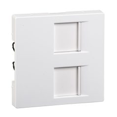   Schneider MTN4562-0325 Merten fedlap, 2xRJ45 moduláris betétekhez, System-M, aktív fehér, antibakt.