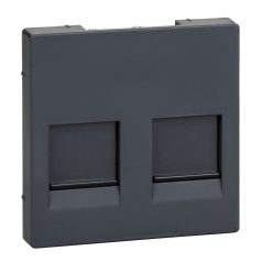   Schneider MTN4562-0414 MERTEN Fedlap, 2xRJ45 moduláris betétekhez, System-M, antracit #
