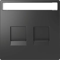   Schneider MTN4564-6034 MERTEN D-Life Fedlap, 2xRJ45 moduláris betétekhez, antracit