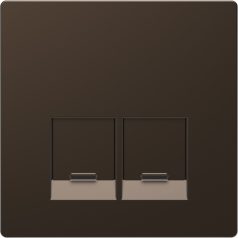   Schneider MTN4572-6052 MERTEN D-Life Fedlap, 2xRJ45 aljzathoz, mokka