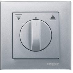   Schneider MTN569860 MERTEN Fedlap, forgatógombos redőnynyomóhoz, System-M, alumínium