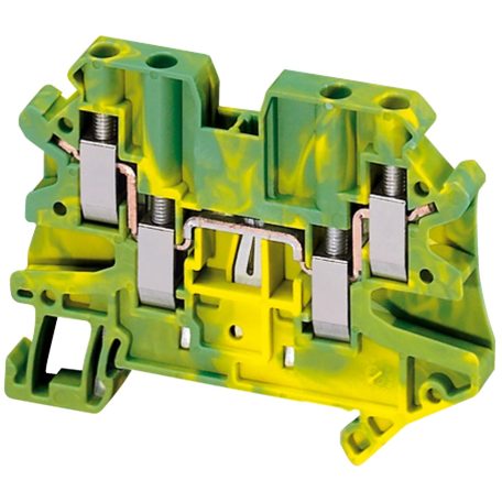 Schneider NSYTRV44PE Csavaros egyszintes földelőkapocs 2x2 csatlakozás 6,2 mm 4 mm2 zöld-sárga