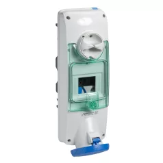   Schneider PKB63U523 UNIKA Panelre szerelhető,reteszelhető aljzat,2P+F,6h,63A,250V,IP65,DIN sínnel