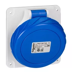   Schneider PKF16F725 PRATIKA Panelre szerelhető döntött aljzat, 3P+N+F, 9h, 16A, 250V, IP67, csavaros