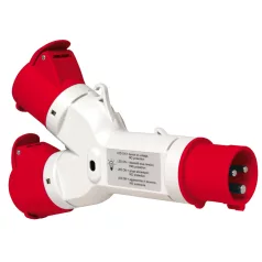   Schneider PKZM706 PRATIKA Elosztó adapter, 1 villa-2 aljzat, 3P+F, 16A, 415V, IP67