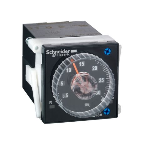 Schneider RE48ATM12MW Zelio Time 48x48mm panelre szerelhető késleltető időrelé,2 CO,5A, 8 tűs