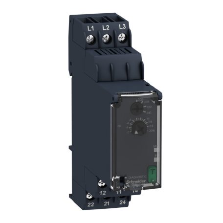 Schneider RM22TU21 Zelio Control háromfázisú fázis- és feszültségfigyelő relé, 2CO, 8A, 200…240VAC