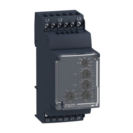 Schneider RM35UB330 Zelio Control háromfázisú feszültségfigyelő relé, 3f, 1+1CO, 5A, 220…480VAC