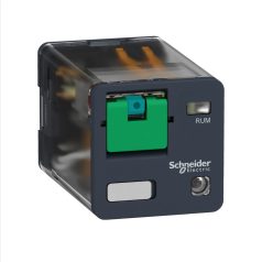   Schneider RUMC22BD Zelio RUM univerzális relé, hengeres, 2CO, 10A, 24VDC, tesztgomb, LED